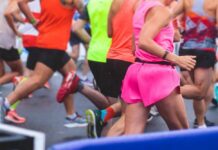 Is Ultramarathon Training Aging Your Blood Faster? Runners participating in a marathon, wearing colorful athletic gear