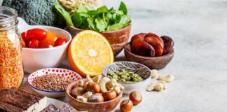 Assorted plant-based foods on a counter