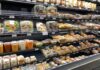 Grocery store refrigerated case with prepared foods